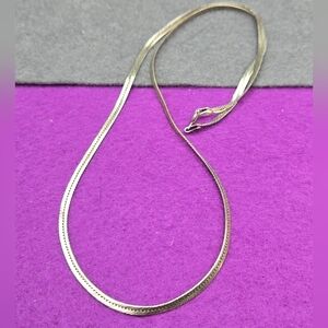 Sterling Silver Flat Chain Vintage Necklace